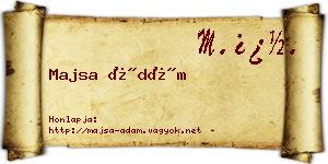 Majsa Ádám névjegykártya
